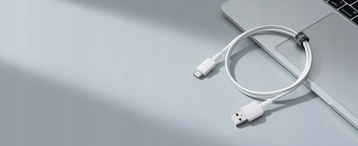 Kabel Anker 322 USB-A - USB-C Plecionka 0.9m Szybkie Ładowanie Nylon Biały thumbnail 3