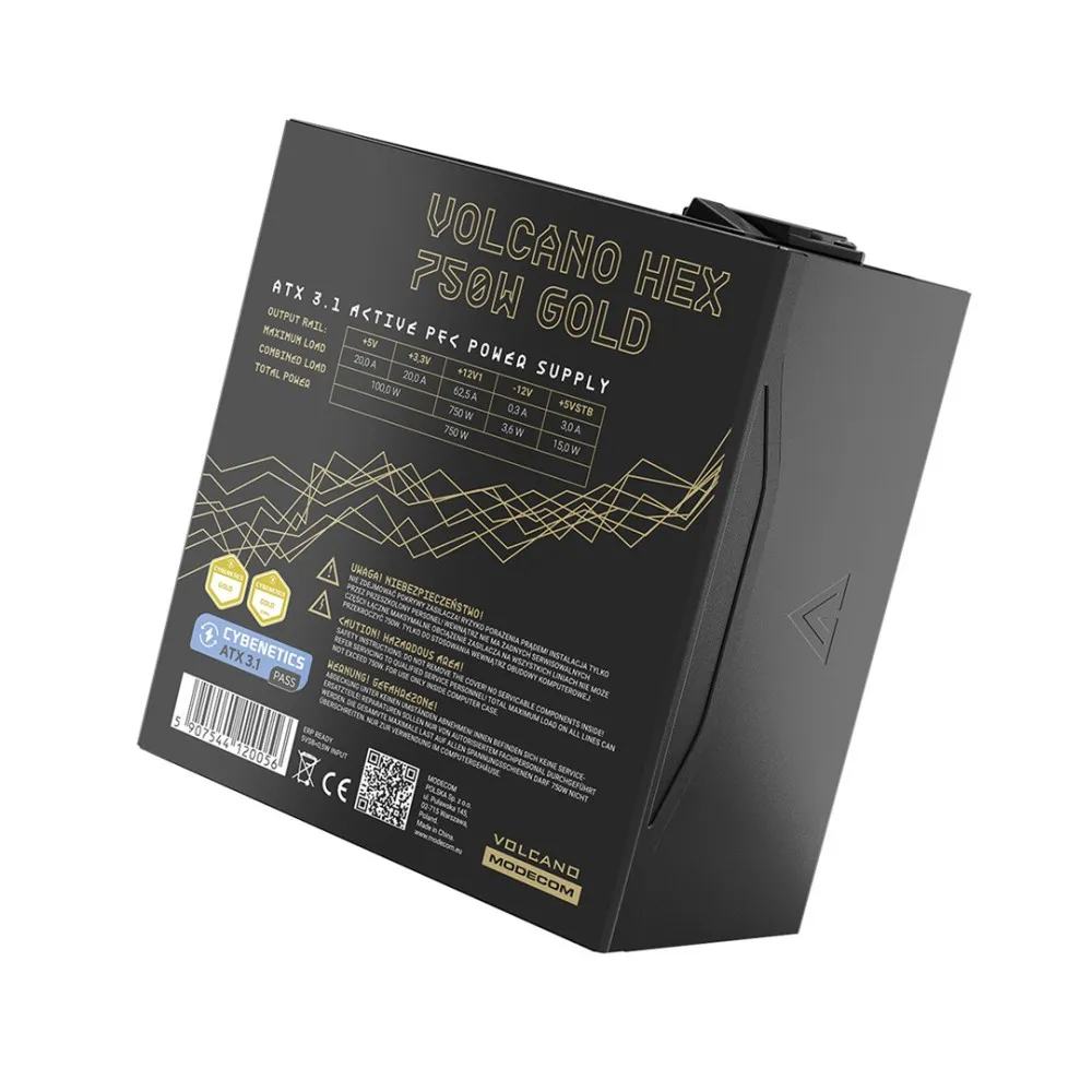 MODECOM ZASILACZ VOLCANO HEX 750W GOLD ATX 3.1 thumbnail 2