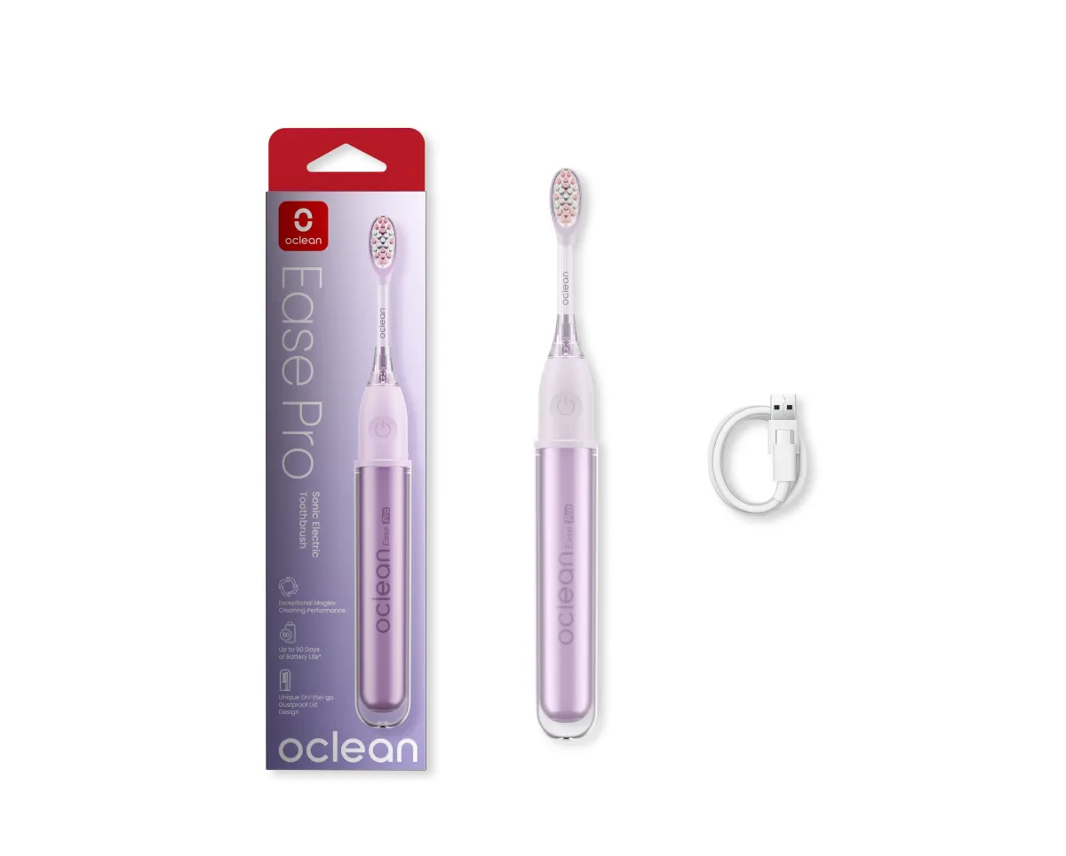Szczoteczka soniczna Oclean Ease Pro fioletowa z pokrywką 2w1 72 000 ruchów thumbnail 3