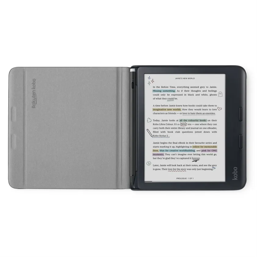 Etui do czytnika ebook Kobo Libra Notebook case ochronny z klapką beżowy thumbnail 3