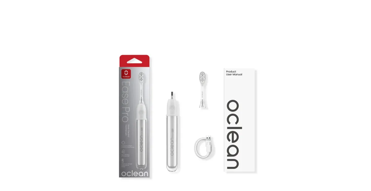 Szczoteczka soniczna Oclean Ease Pro srebrna z pokrywką 2w1 72 000 ruchów thumbnail 3