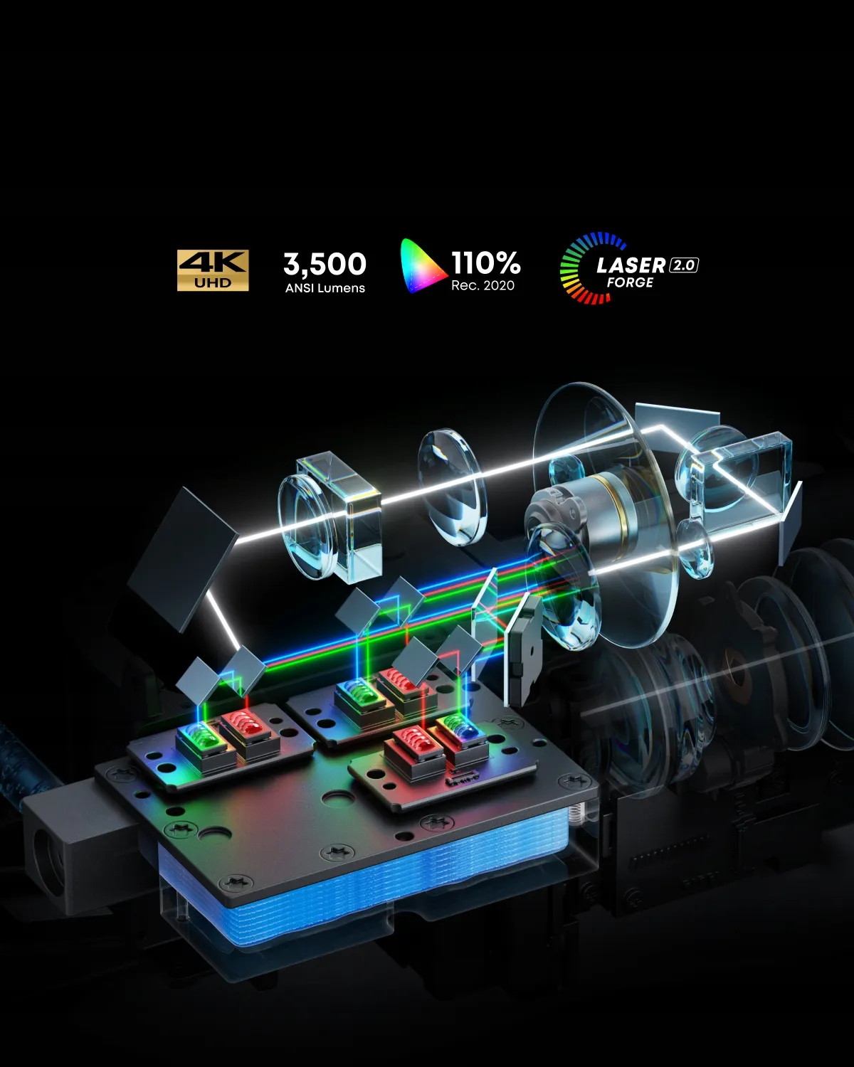 Projektor NEBULA X1 Trzy Lasery 4K 3500 ANSI Google TV Netflix Gimbal 300" thumbnail 3