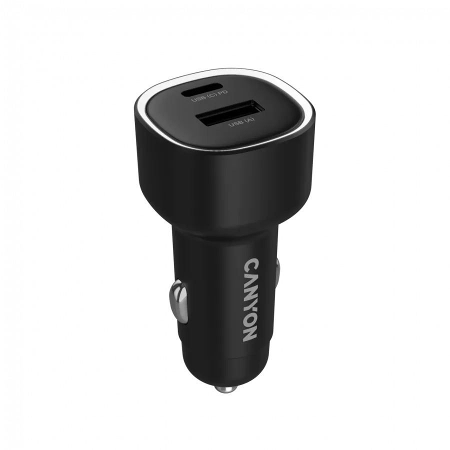CANYON Ładowarka samochodowa OnDrive 85 PD 85W USB-A+USB-C czarna thumbnail 3