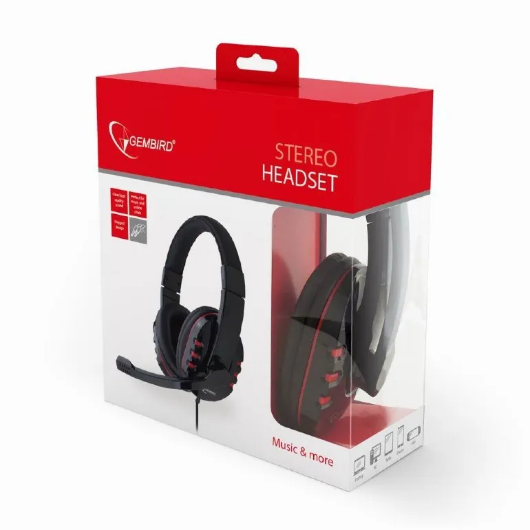 GEMBIRD SŁUCHAWKI GAMING GLOSSY BLACK GHS-402 thumbnail 3