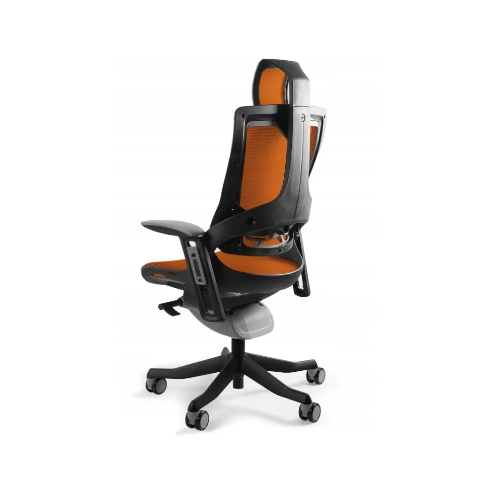 Fotel biurowy Wau 2 NW45 siatka mandarin/czarny thumbnail 2