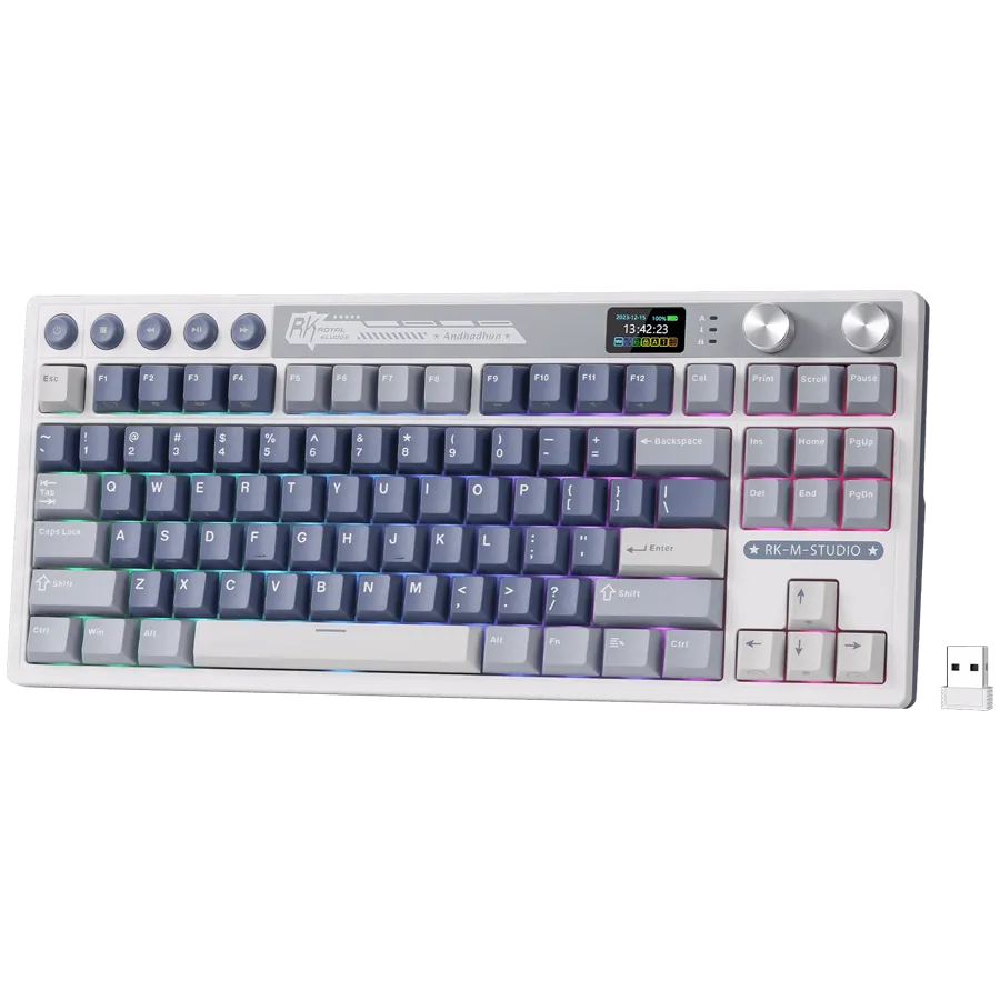 ROYAL KLUDGE RK M87 Ocean Blue Gaming Keyboard Beige switch thumbnail 2