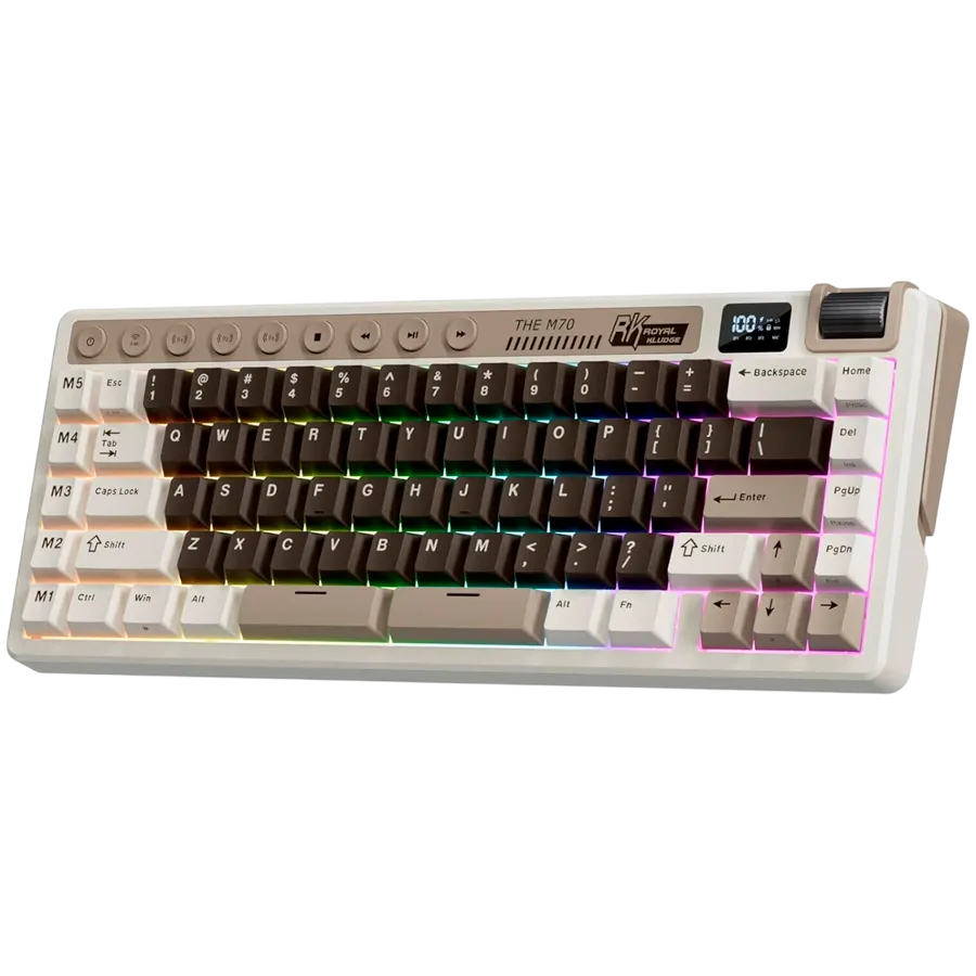ROYAL KLUDGE RK M70 Mocha Grey Gaming Keyboard Cream switch thumbnail 2