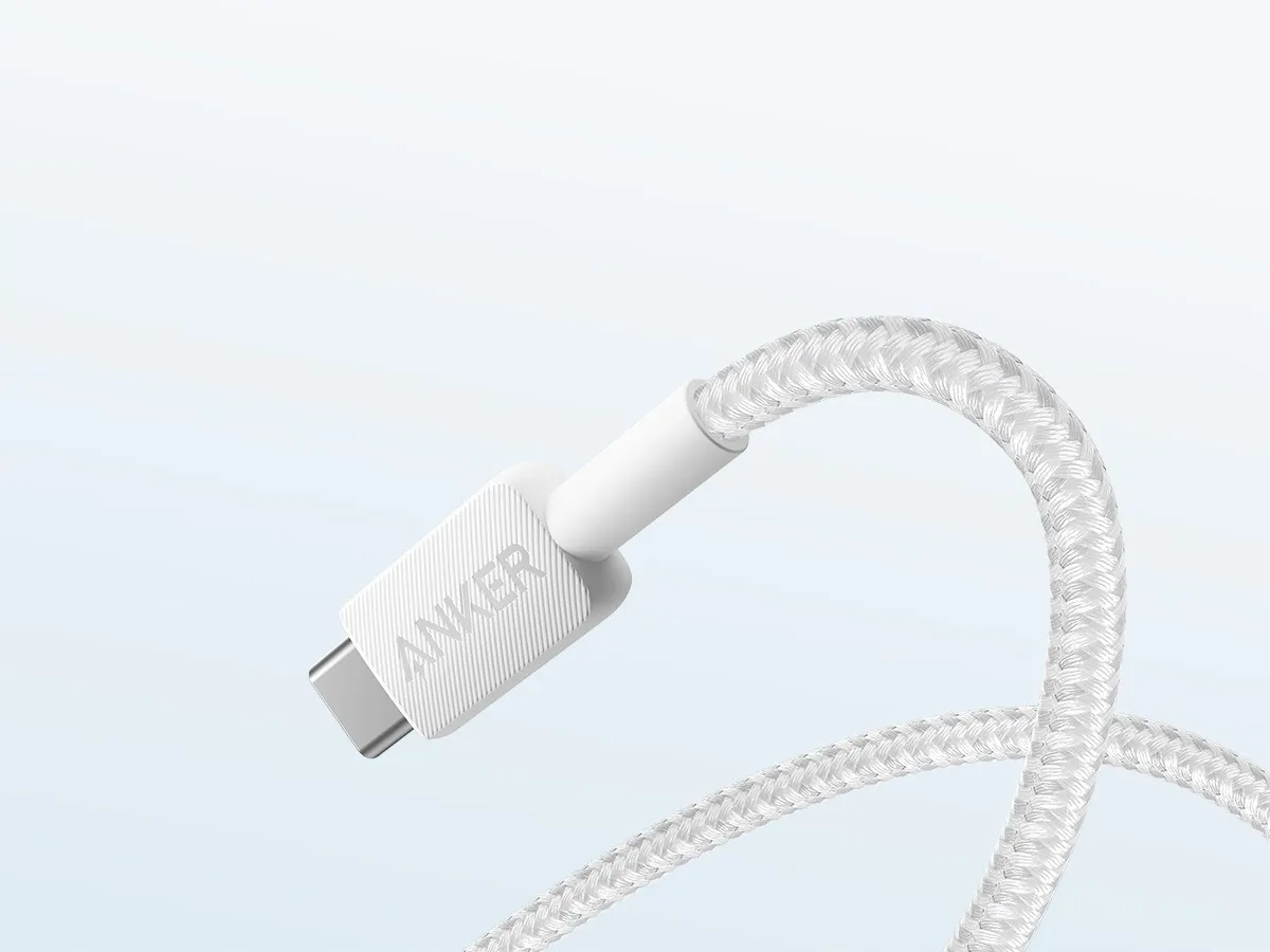 Kabel Anker 322 USB-A - USB-C Plecionka 1.8m Szybkie Ładowanie Nylon Biały thumbnail 2