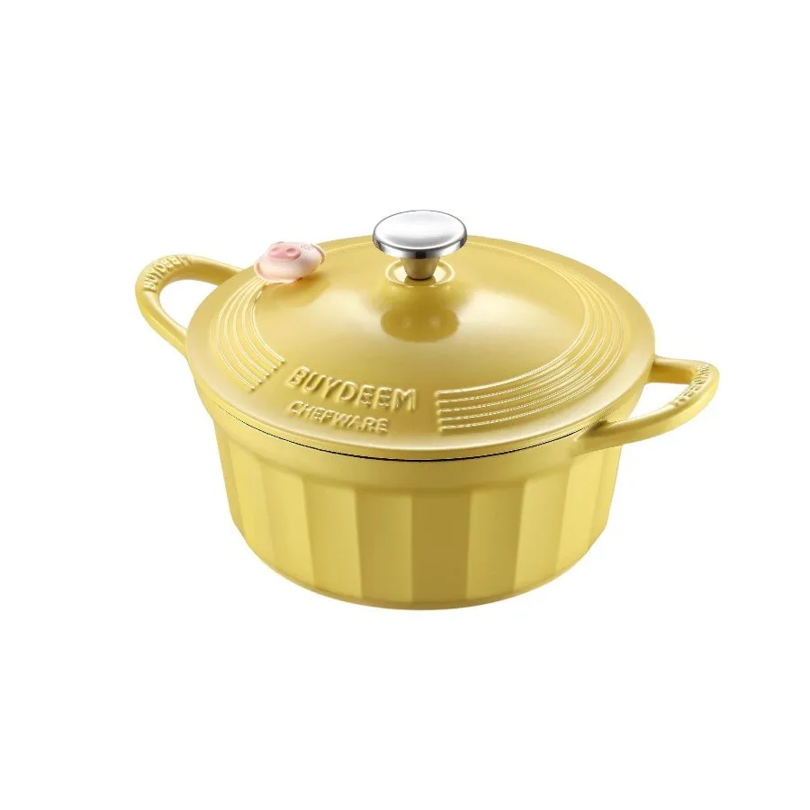 BUYDEEM Emaliowane naczynie żeliwne 3,9L, CP551, Mellow Yellow thumbnail 2
