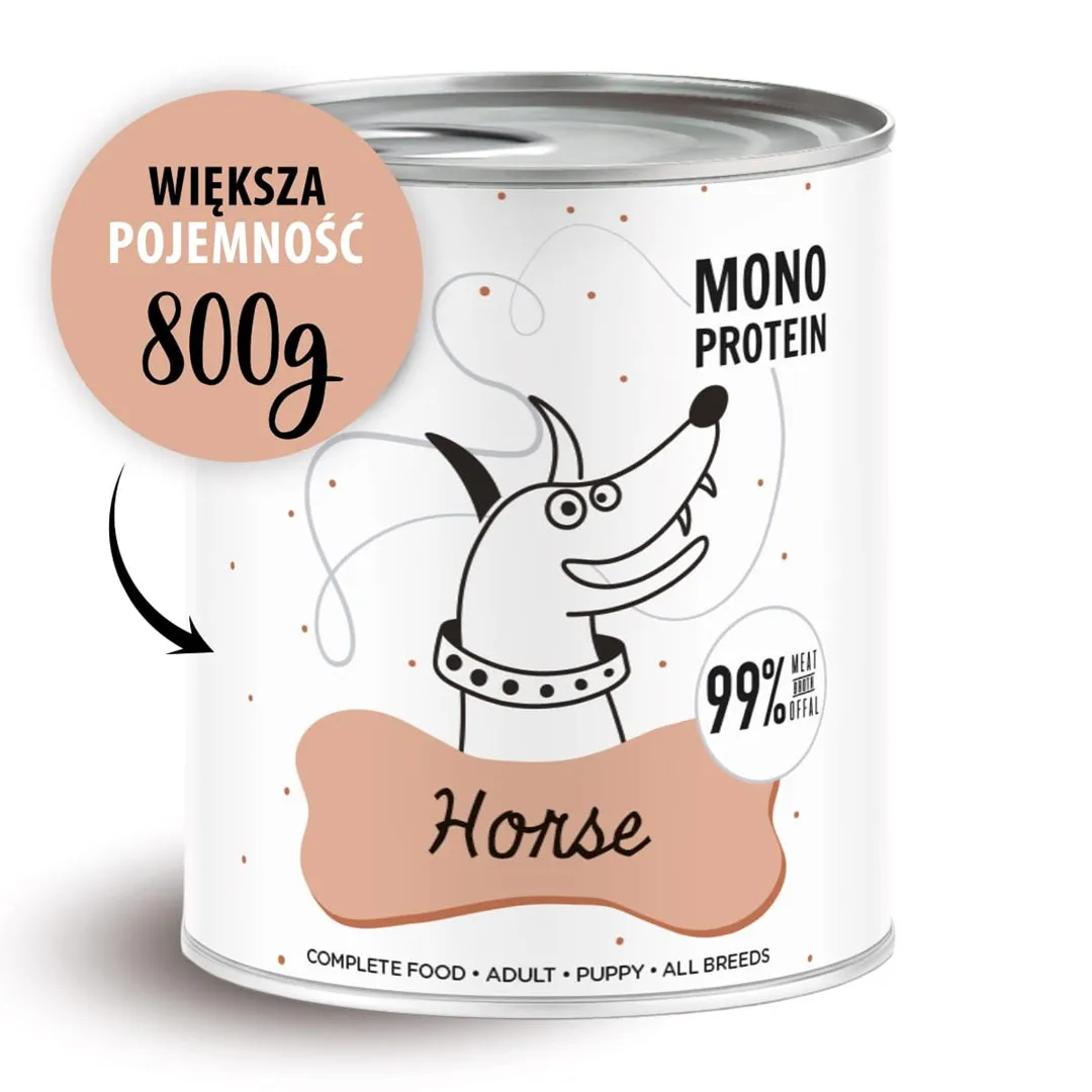 Karma mokra dla psa Paka Zwierzaka Pepe Horse 99% koń 12x800g thumbnail 2