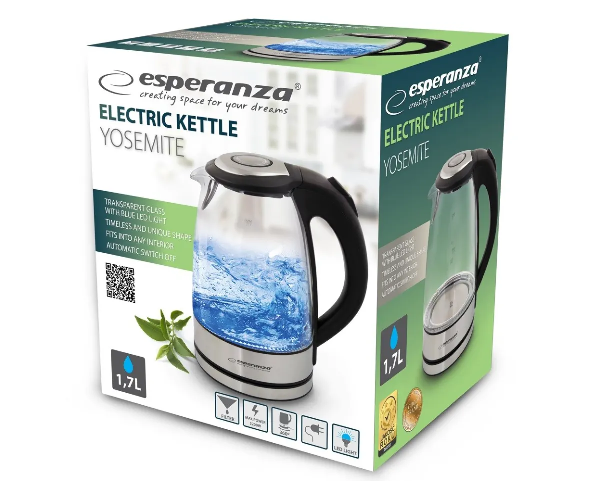 ESPERANZA CZAJNIK SZKLANY YOSEMITE 1.7L EKK012 thumbnail 3