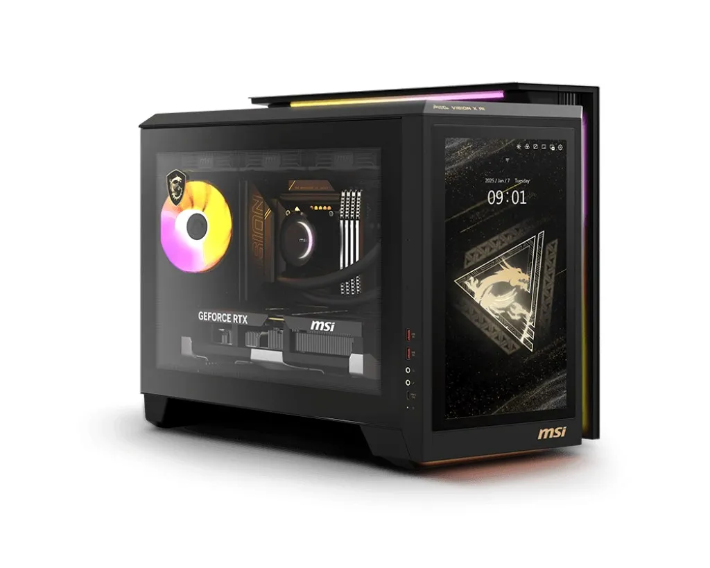 MSI MEG Vision X AI 2NVR7-290EU Ultra 7 265K 64GB DDR5 SSD1TB GeForce RTX 5070 Ti 16G SHADOW 3X OC BE200 WiFi 7+BT 5.4 Win11 Black 2Y thumbnail 3