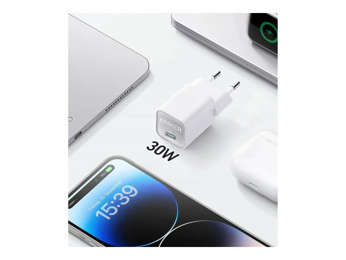 Ładowarka sieciowa ANKER 511 Nano 3 30W ActiveShield 2.0 GaN 1xUSB-C Czarna thumbnail 3