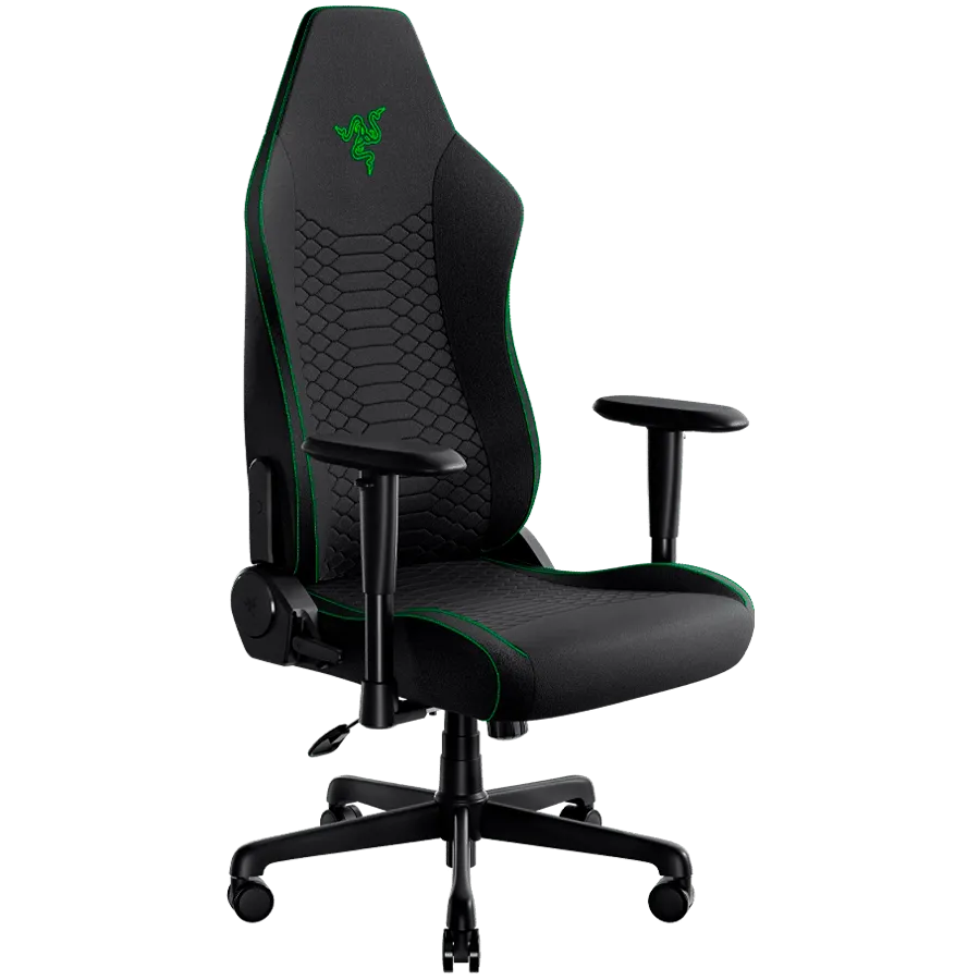 Razer Iskur V2 X Black Fabric Gaming Chair, Built-in Lumbar Arch, Widened Seat Base with Reduced Edges, Contoured High-Density Foam Cushions, Adjustable 152-degree Recline, 2D Armrests thumbnail 2