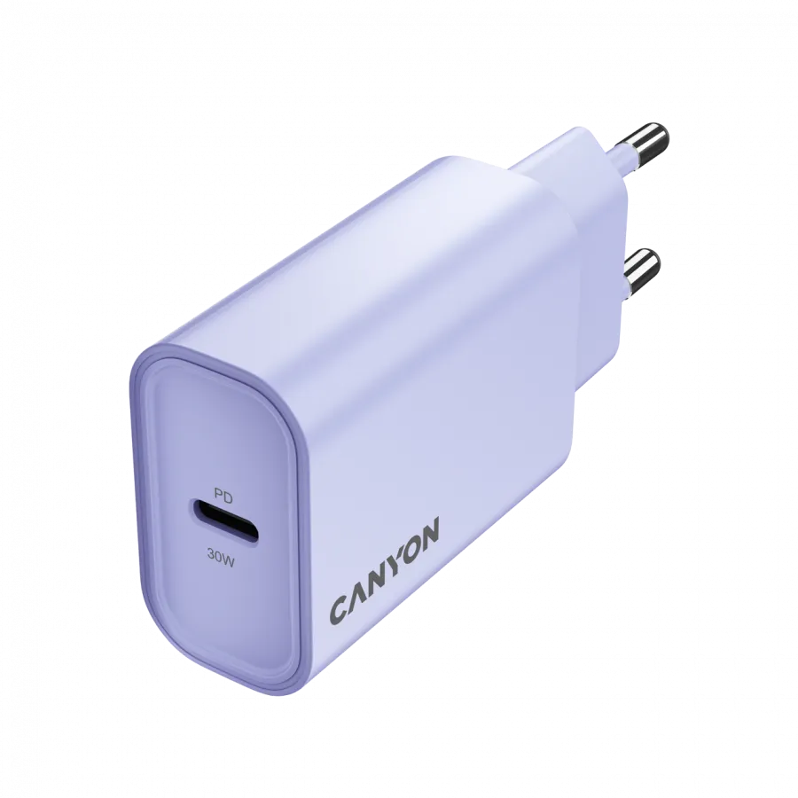 CANYON Ładowarka sieciowa OnCharge 30CL 30W 1xPD EU Fioletowa thumbnail 3