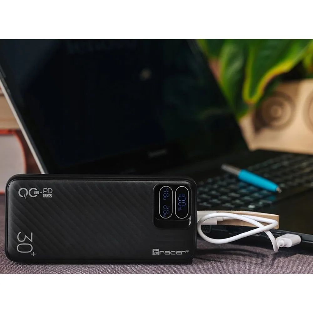 TRACER POWERBANK BLAZE 30000MAH 65W CZARNY thumbnail 3