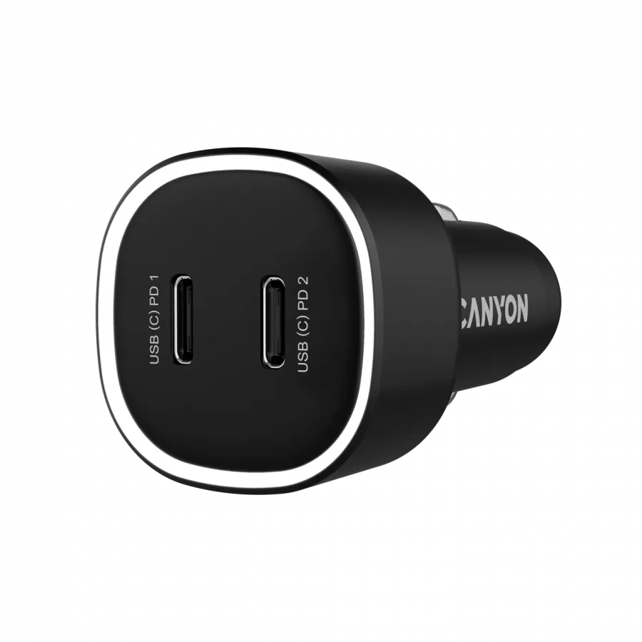 CANYON Ładowarka samochodowa OnDrive 60 PD 60W 2xUSB-C czarna thumbnail 2