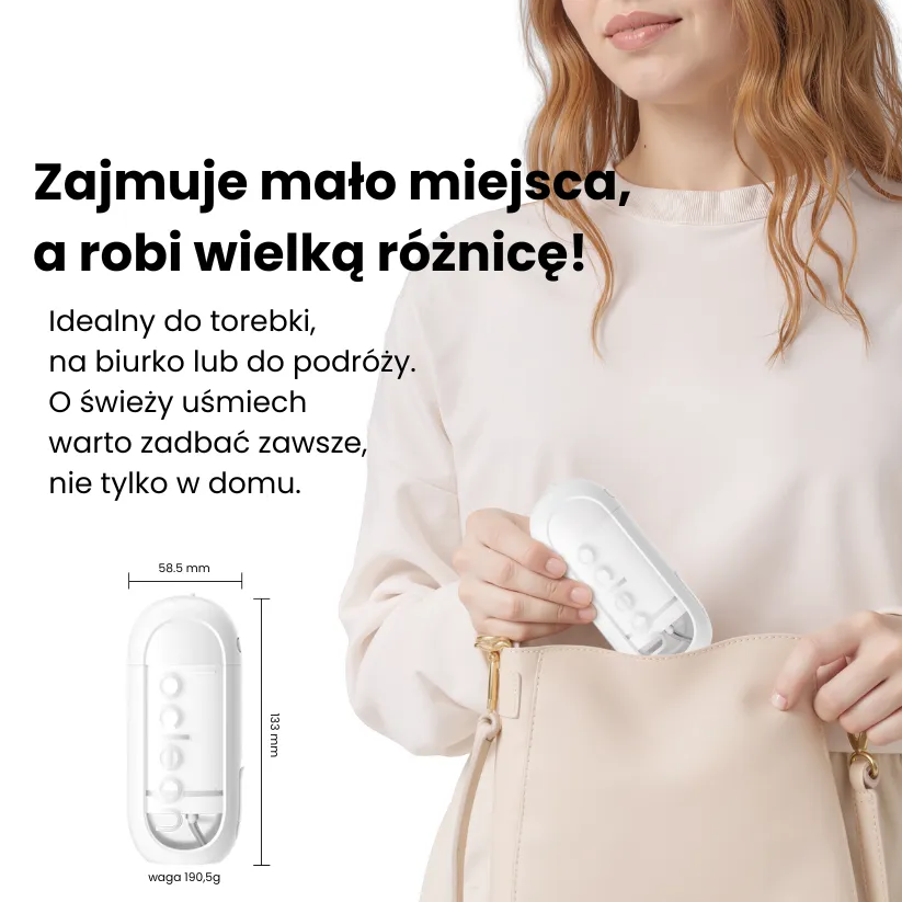 Irygator do zębów OCLEAN W10 Lite, biały, 2 końcówki, 150 ml thumbnail 2