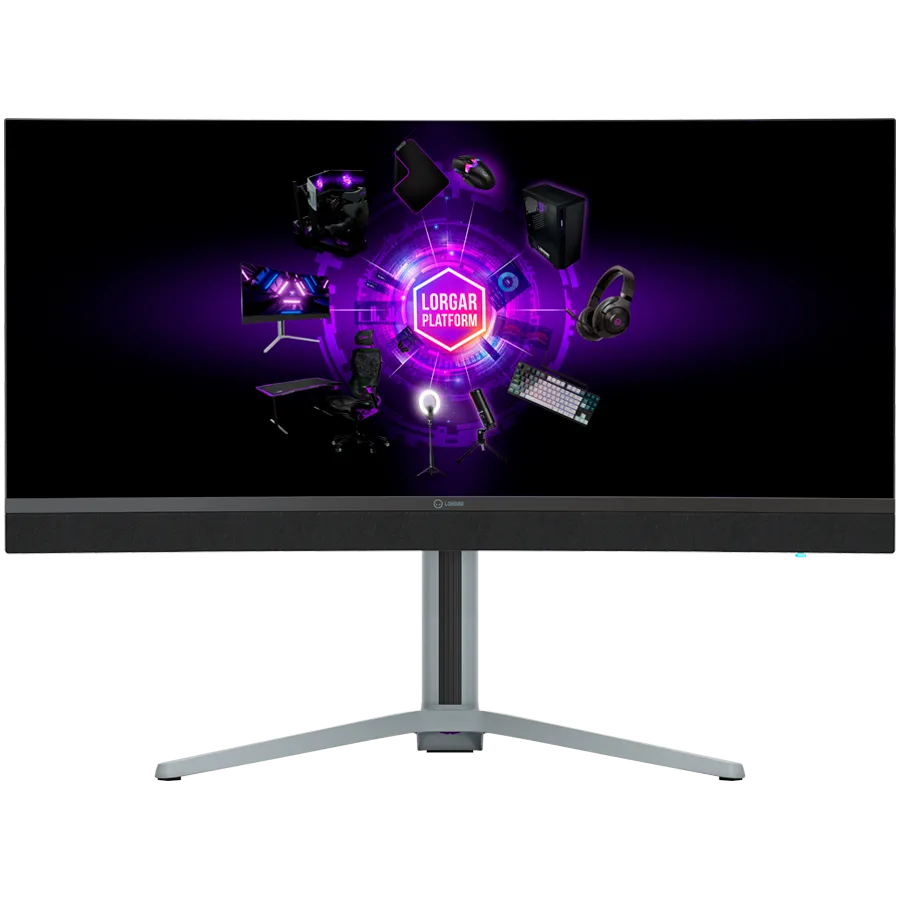 LORGAR Monitor Gamingowy UWQHD Mini LED 34″ Zakrzywiony, Czarno Szary thumbnail 2