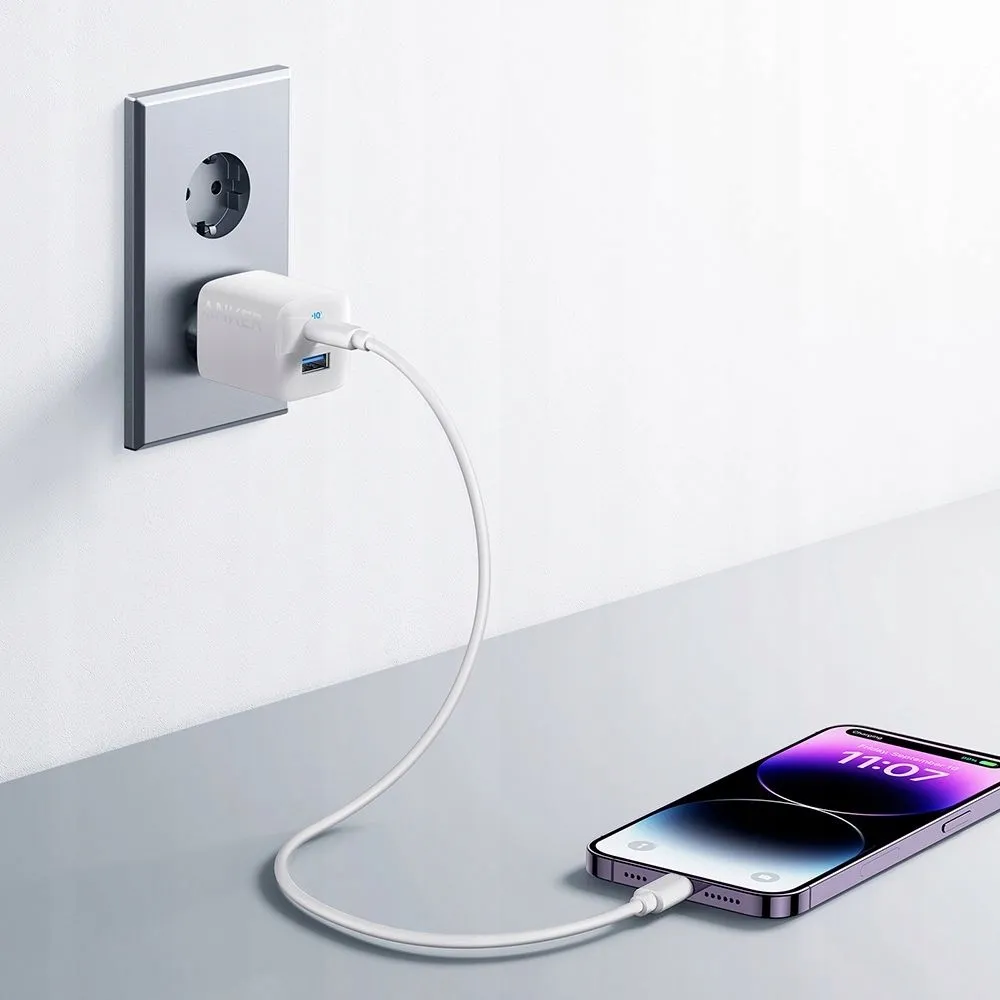 Ładowarka sieciowa ANKER 323 33W ActiveShield 1xUSB-C 1xUSB-A Biała thumbnail 2