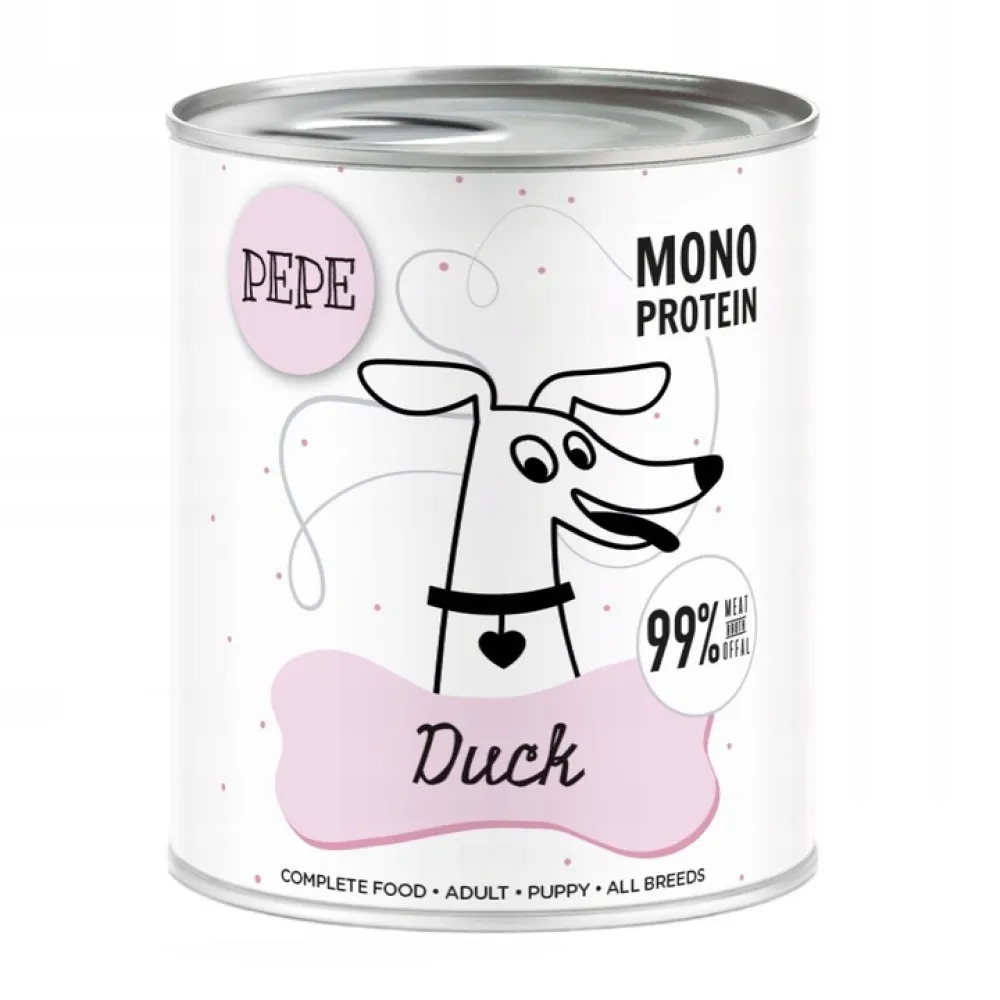 Karma mokra dla psa Paka Zwierzaka Pepe Duck 99% kaczka 6x800g thumbnail 2