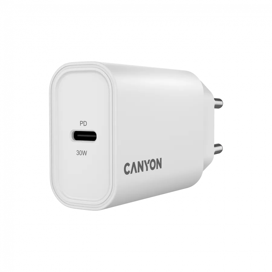 CANYON Ładowarka sieciowa OnCharge 30CL 30W 1xPD UK Biała thumbnail 2