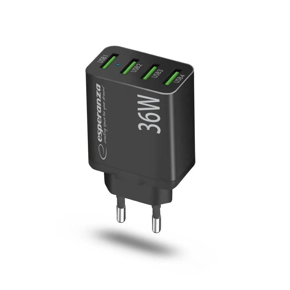 ESPERANZA ŁADOWARKA SIECIOWA 36W 4XUSB-A EZC107K thumbnail 3