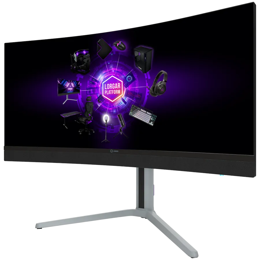LORGAR Monitor Gamingowy UWQHD Mini LED 34″ Zakrzywiony, Czarno Szary thumbnail 3