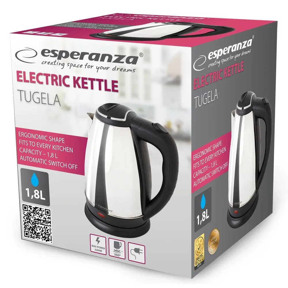 ESPERANZA CZAJNIK TUGELA 1.8 L SREBRNY EKK104S thumbnail 2