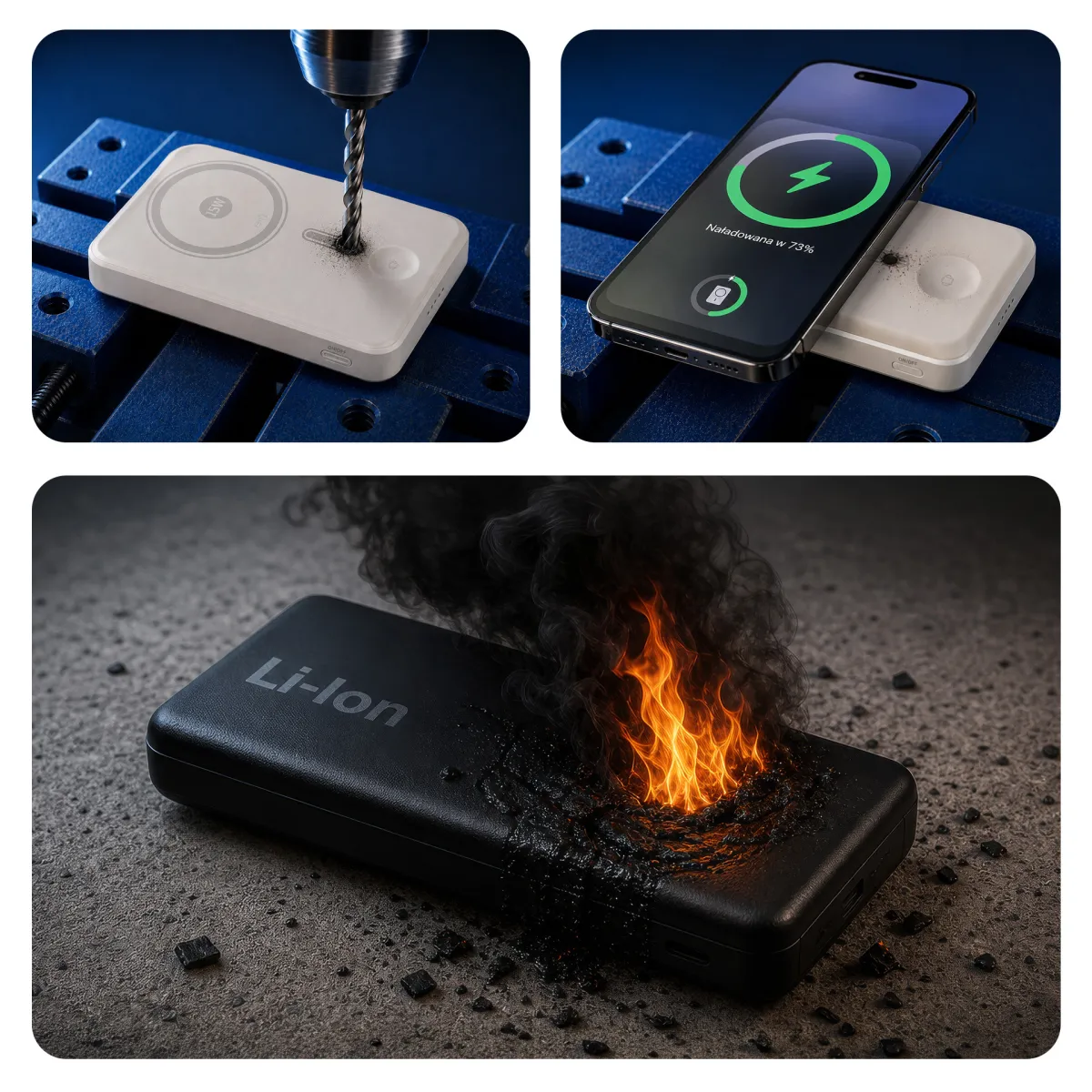 3mk SafeCell 4 in 1 Semi-Solid 22.5W Build in Cable Apple Watch MagSafe 10,000mAh Beige thumbnail 3