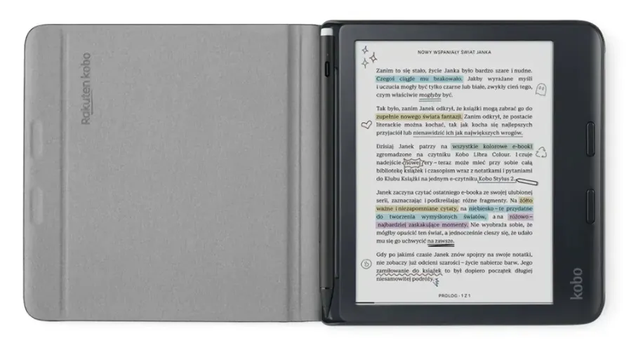 Etui do czytnika ebook Kobo Libra Colour Notebook SleepCover czarne thumbnail 2