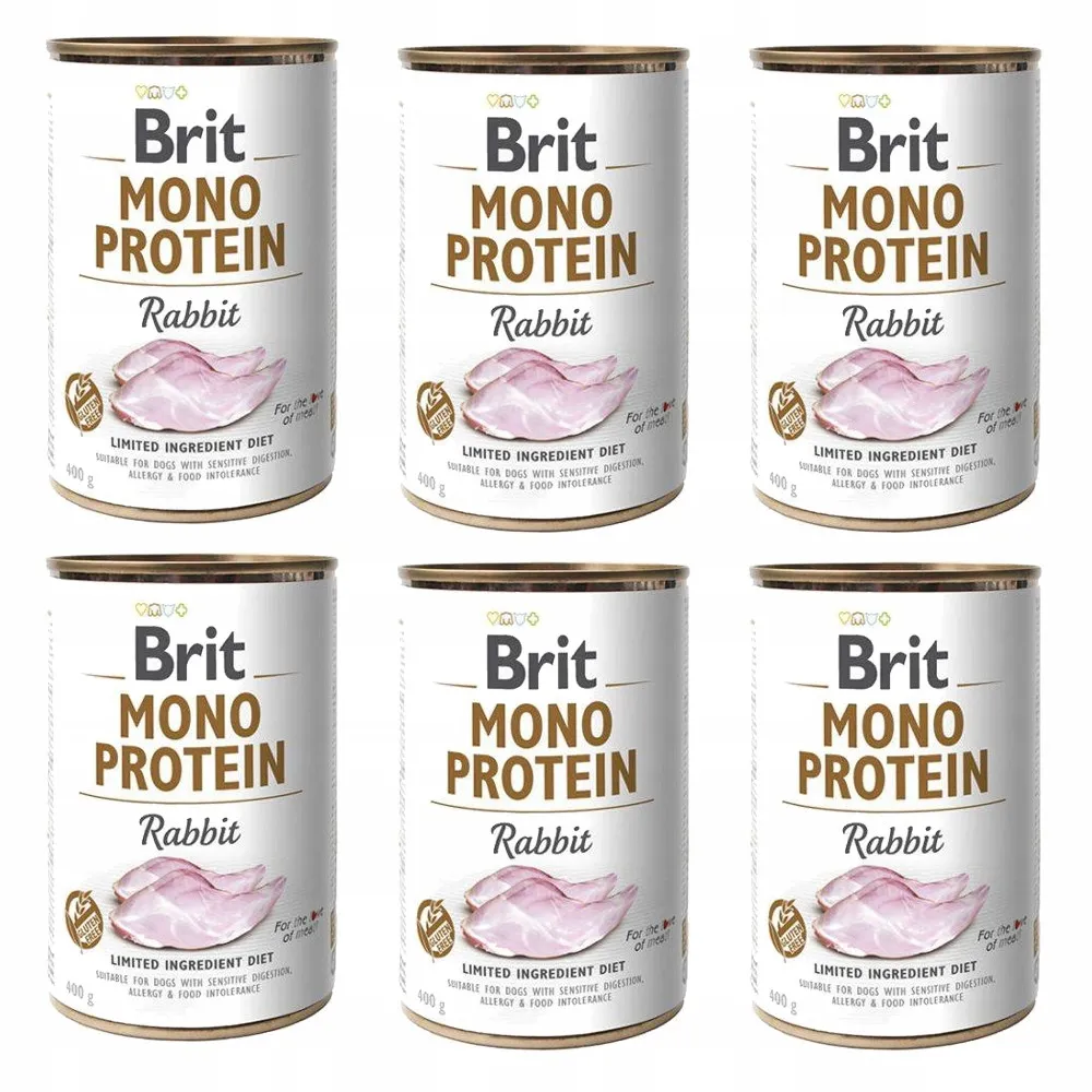 BRIT Mono Protein Rabbit - mokra karma z królikiem dla psa - 6x400 g thumbnail 2
