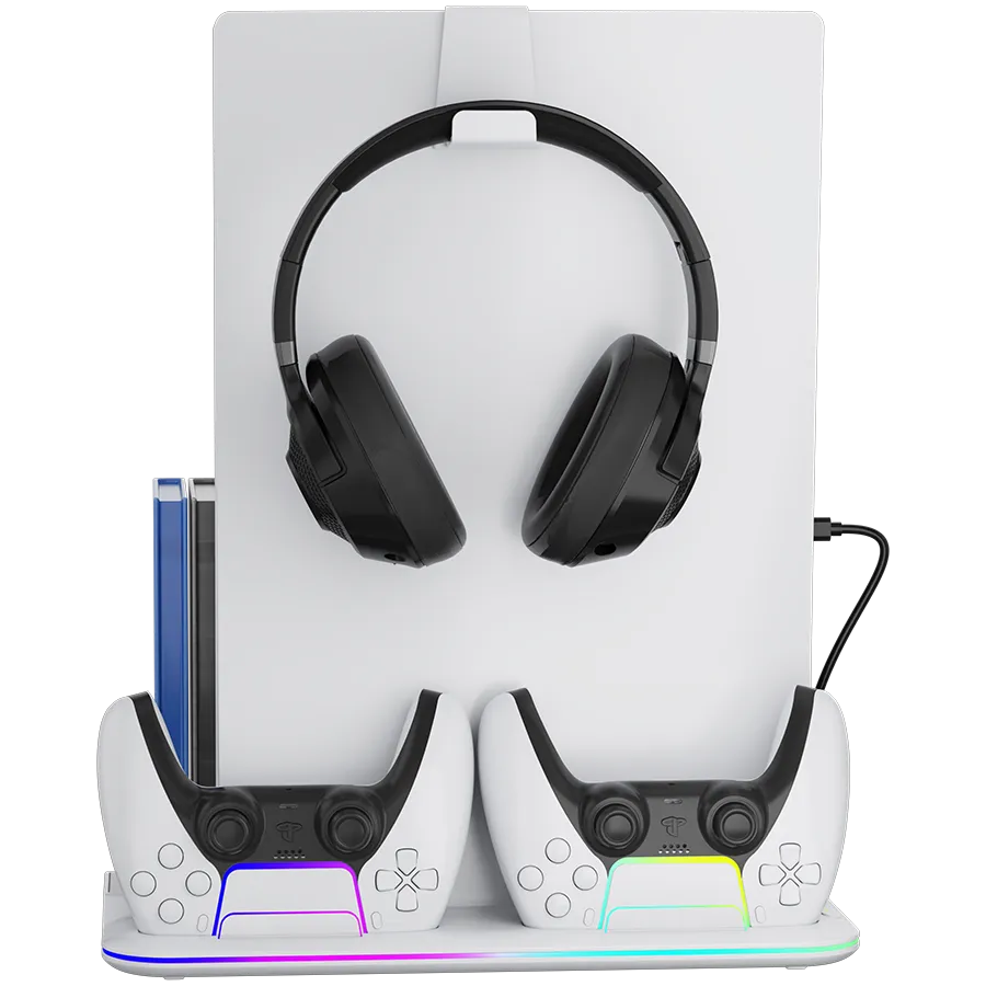 CANYON Podstawka chłodząca CS-51 RGB PS5 Slim/DE Ładowanie Biała thumbnail 3