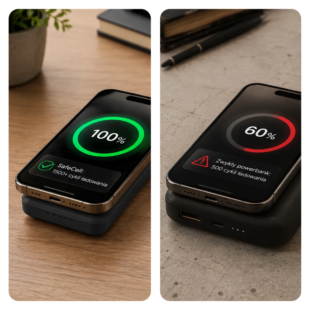 3mk SafeCell 4 in 1 Semi-Solid 22.5W Build in Cable Apple Watch MagSafe 10,000mAh Grey thumbnail 2