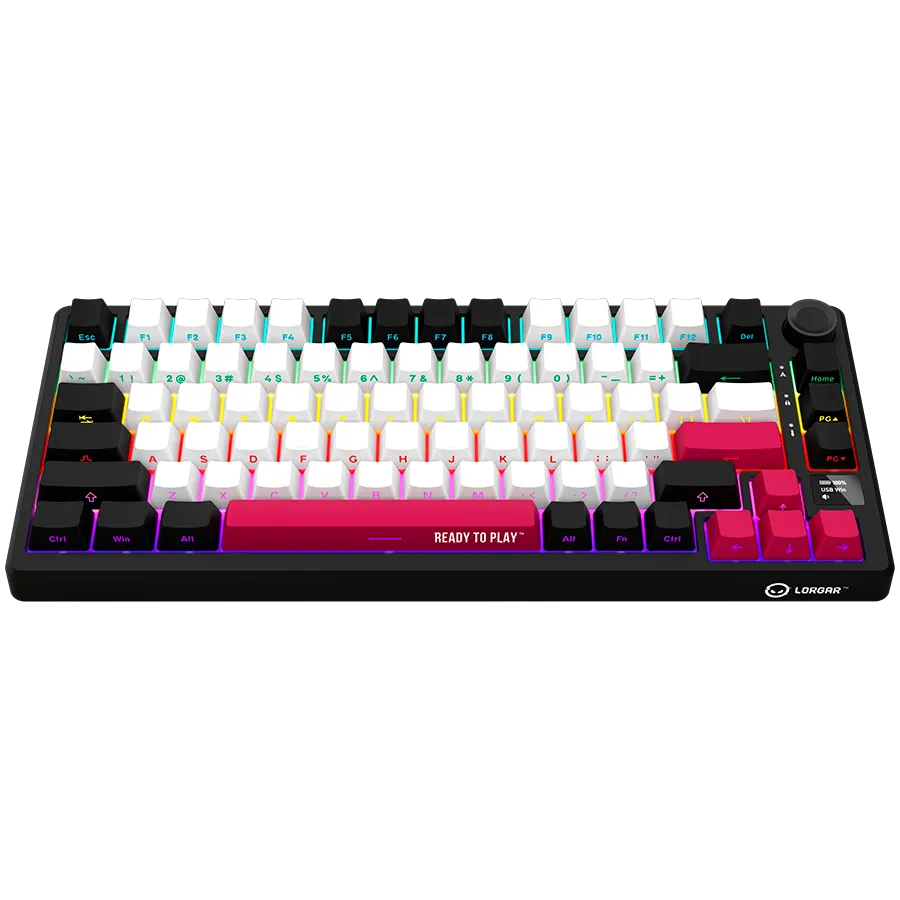 LORGAR Klawiatura Gamingowa Bezprzewodowa 75%, Czarno Czerwona, EN thumbnail 3