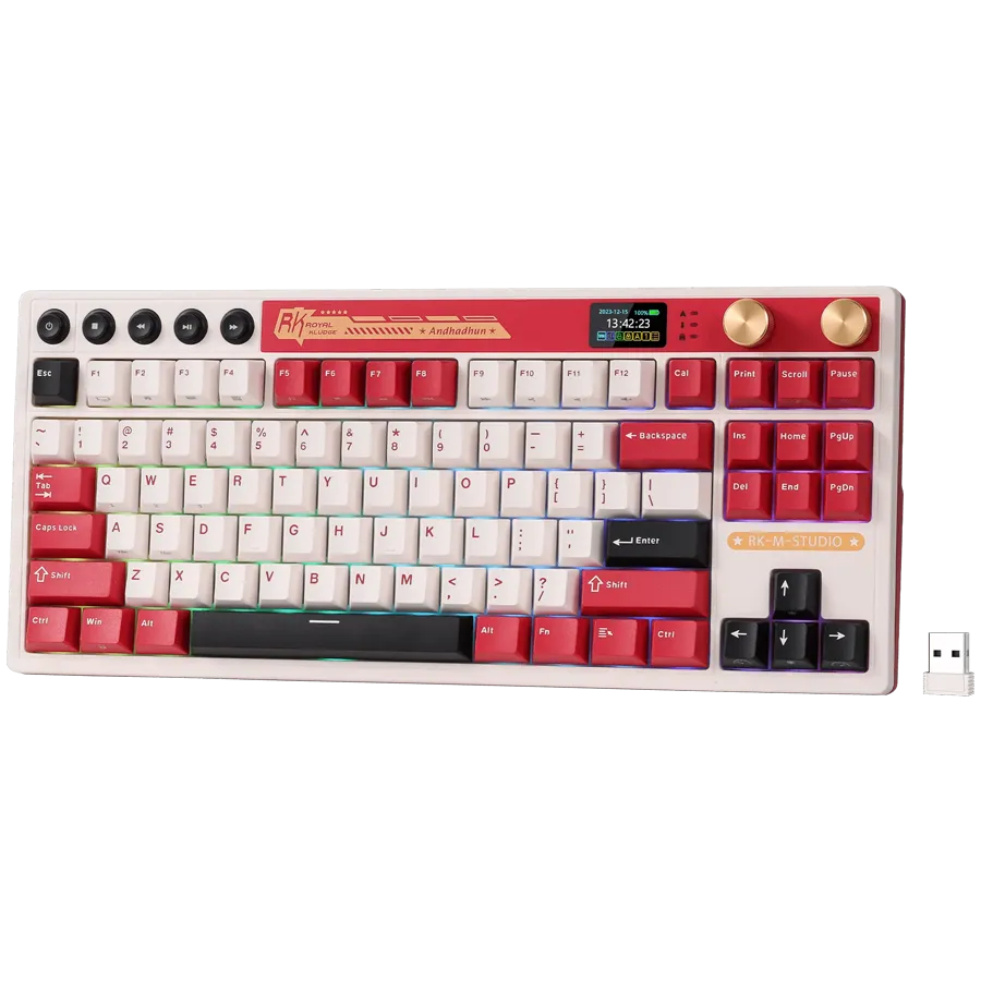 ROYAL KLUDGE RK M87 Famicom Gaming Keyboard Cream switch thumbnail 2