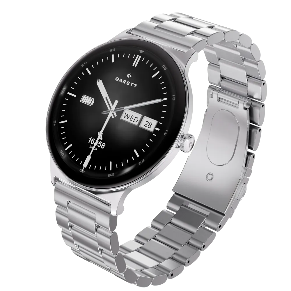 Smartwatch Garett Quantum srebrny stalowy thumbnail 2