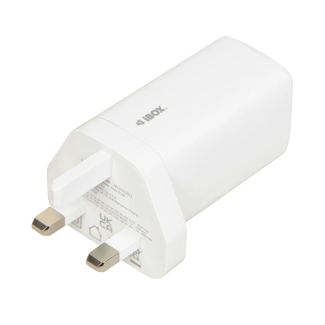 ŁADOWARKA SIECIOWA I-BOX C-65 UK 65W KABEL, BLACK thumbnail 2