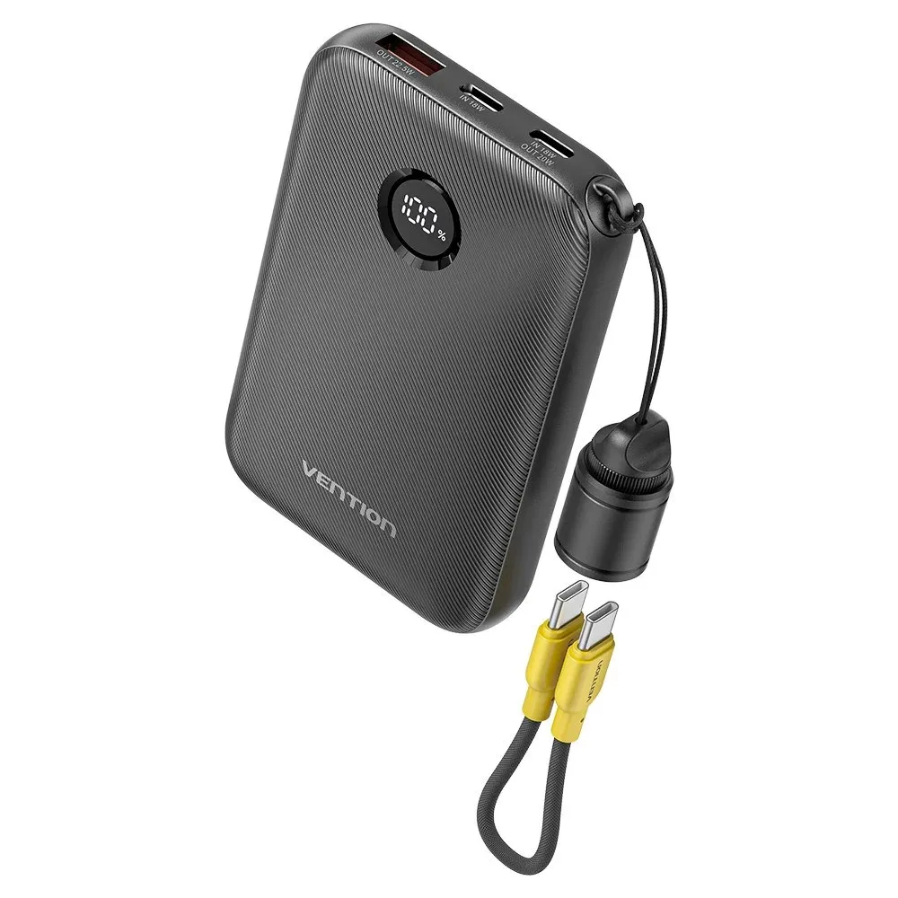 Powerbank Vention 10000mAh 2xUSB-C 1xUSB-A 22,5W BK thumbnail 2