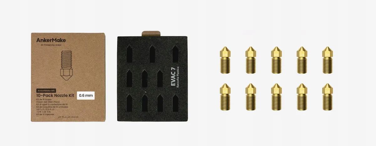 Zestaw mosiężnych dysz AnkerMake Creative Printer 0.6mm Złoty 10szt. thumbnail 2