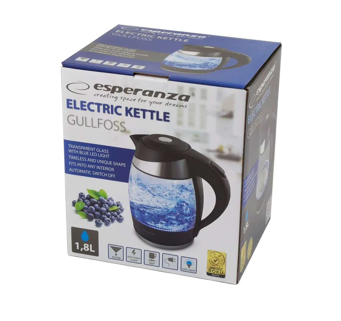 ESPERANZA CZAJNIK ELEKTRYCZNY GULLFOSS 1,8L GLASS thumbnail 3