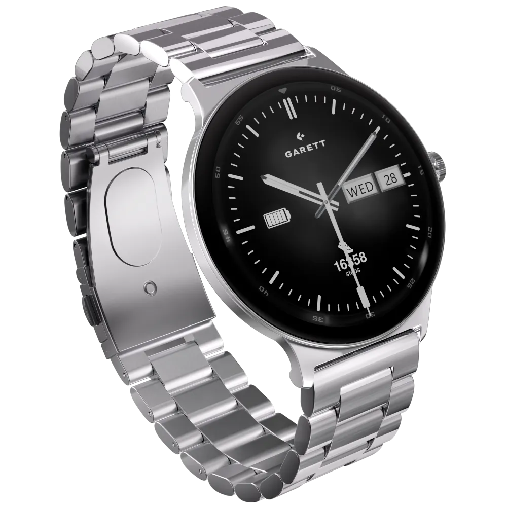 Smartwatch Garett Quantum srebrny stalowy thumbnail 3