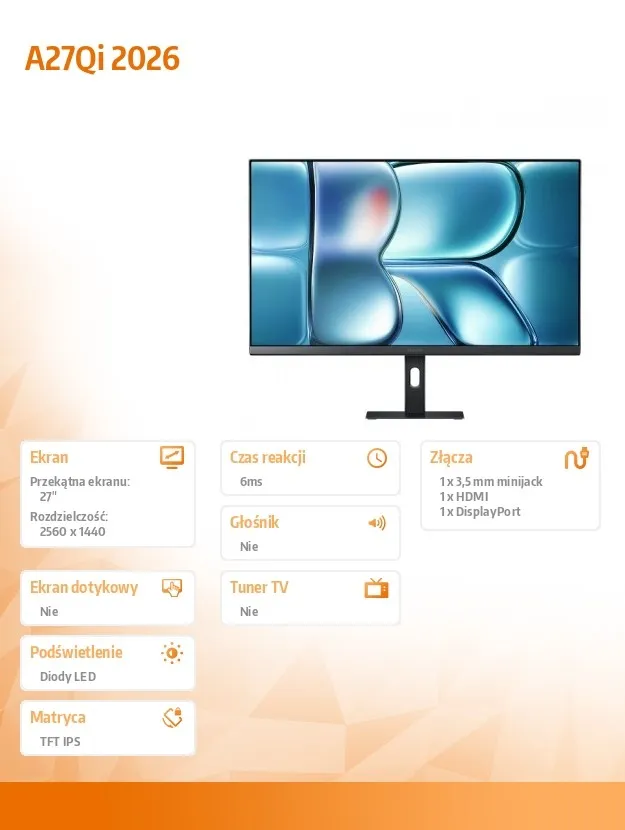 XIAOMI Monitor 27 cali A27Qi 2026 2K thumbnail 3