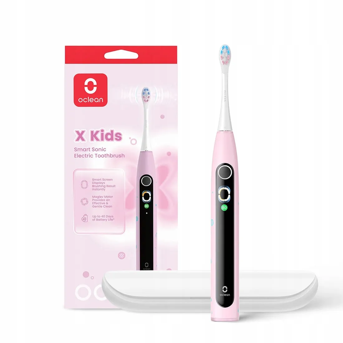 Szczoteczka soniczna OCLEAN X Kids Set Różowa 72000 r/min. Etui podróżne thumbnail 3
