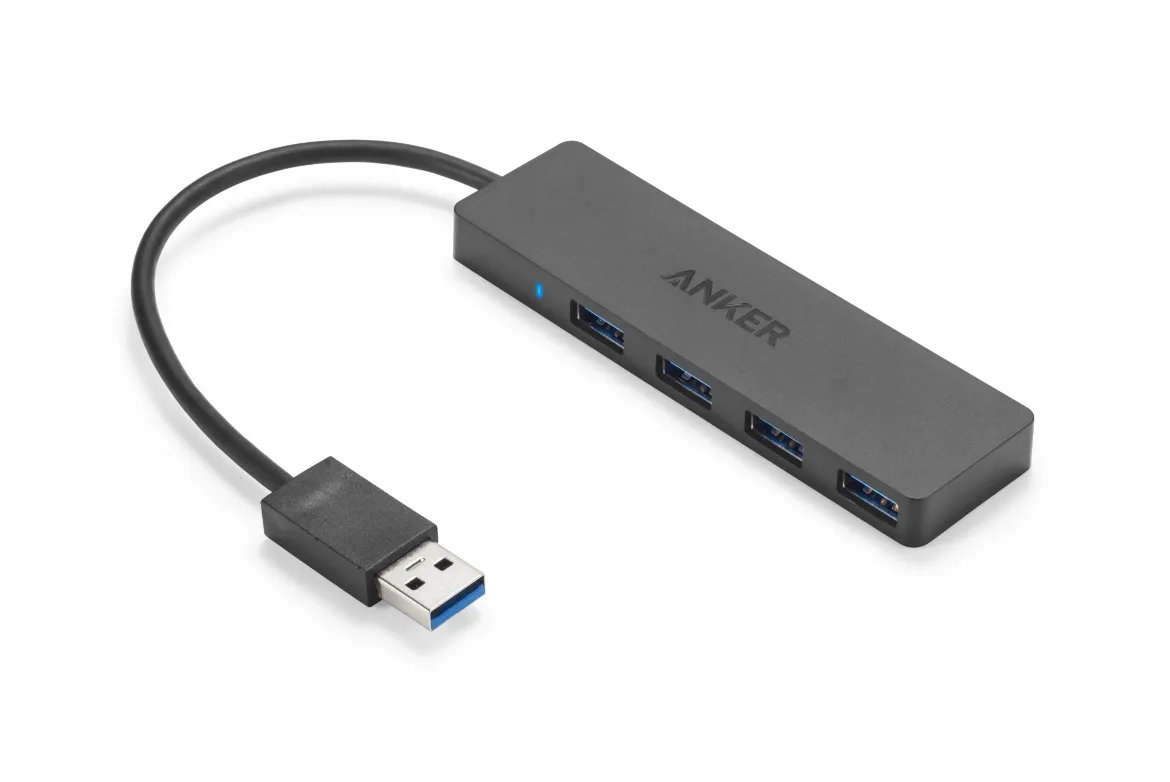 Ultracienki 4-portowy koncentrator danych Anker USB 3.0, 5 Gb/s, Czarny thumbnail 2