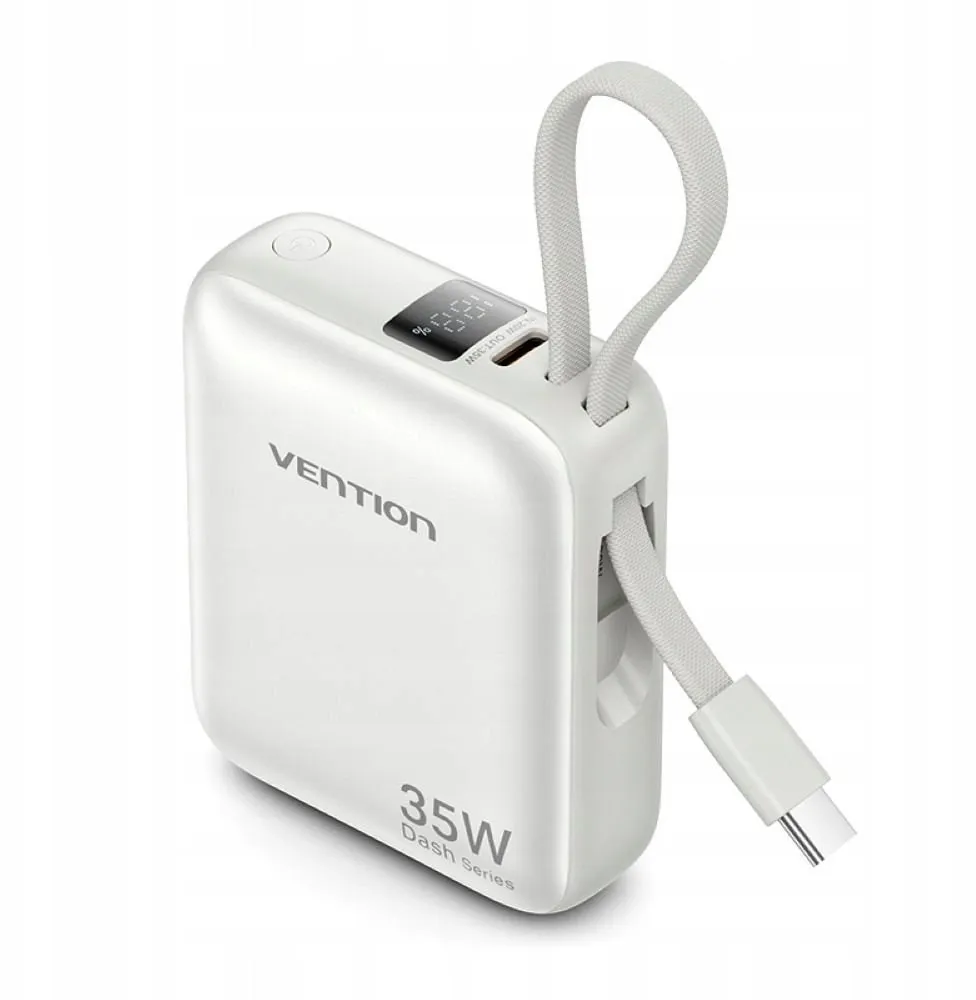 Powerbank Vention 10000mAh 35W z kablem USB-C BEŻ thumbnail 3