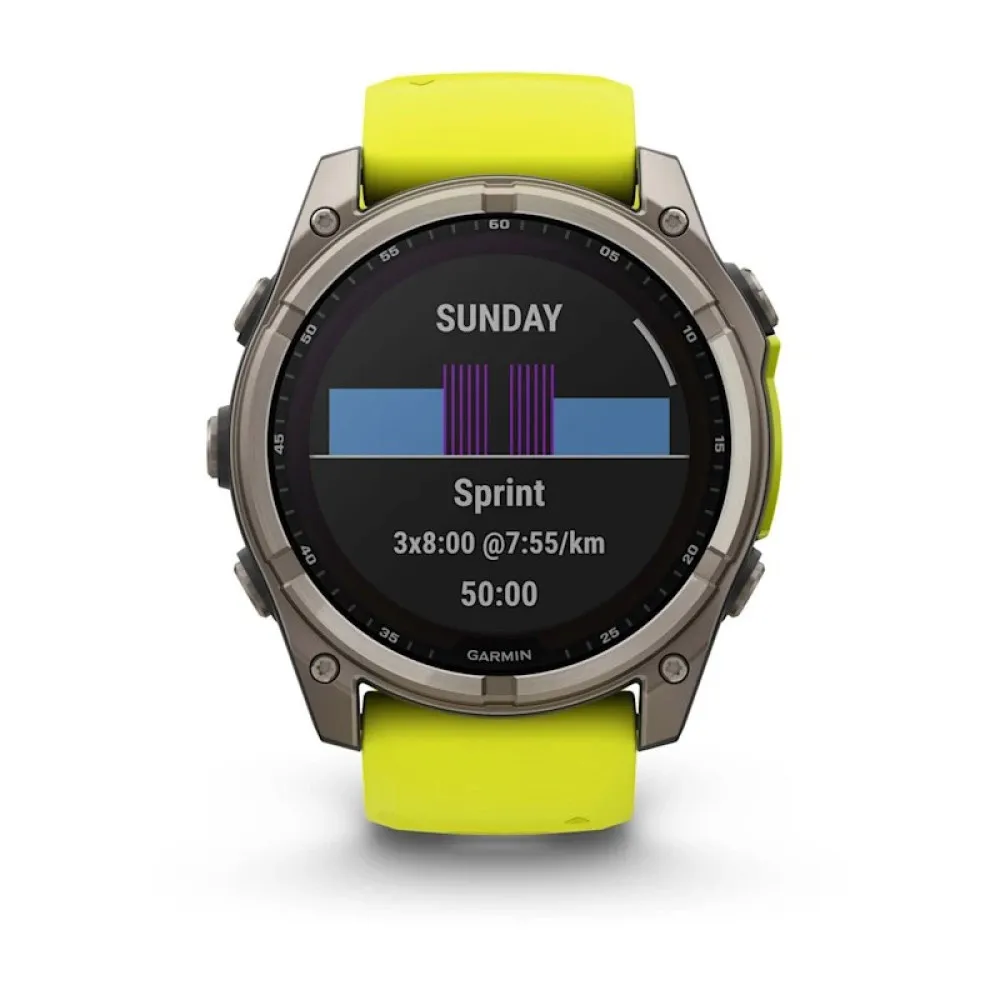 Zegarek Garmin Fenix 8 Solar Sapphire Titanium Amp Yellow/Graphite thumbnail 3