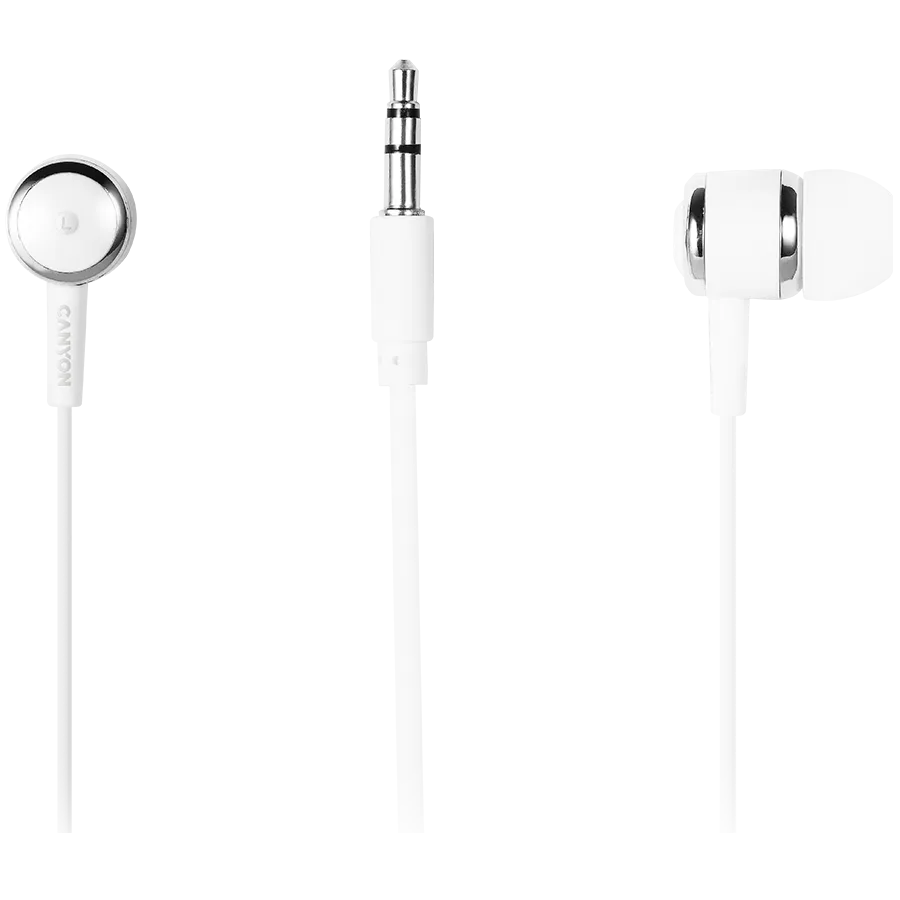 CANYON Słuchawki dokanałowe EPM-01 Mic Mini-Jack 1.2m Białe thumbnail 2