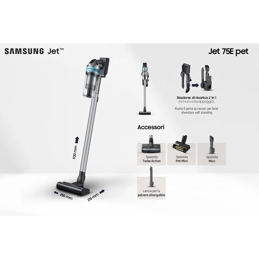 Odkurzacz pionowy Samsung Jet75E Pet VS20B75AGR1/WA thumbnail 3