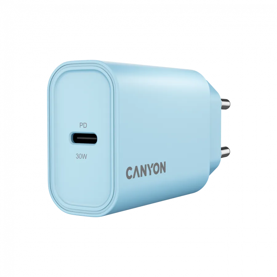 CANYON Ładowarka sieciowa OnCharge 30CL 30W 1xPD EU Niebieska thumbnail 2
